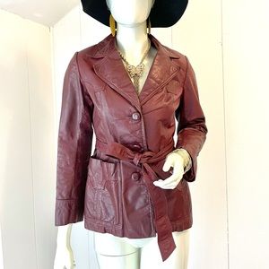 2/$60 🛍️✨ Vintage Burgundy wine Leather blazer